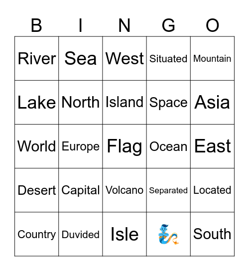 Geography Bingo Card