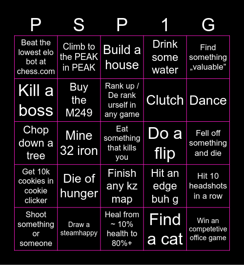 Community Games Bingo Tournament Bingo Card