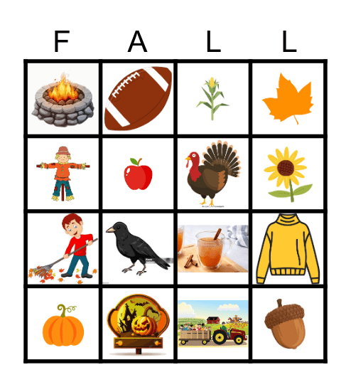 Fall Bingo Card