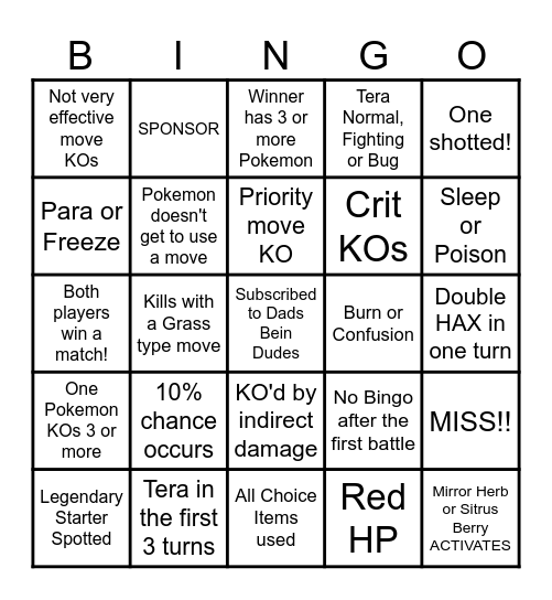 Then we fight bingo Dads Radical Red Bingo Card