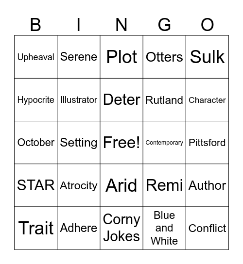Friday BINGO Card