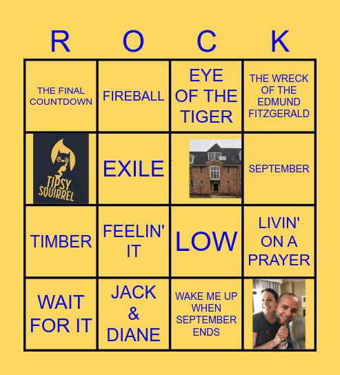 SARAH'S PERSONAL ANTHEMS Bingo Card