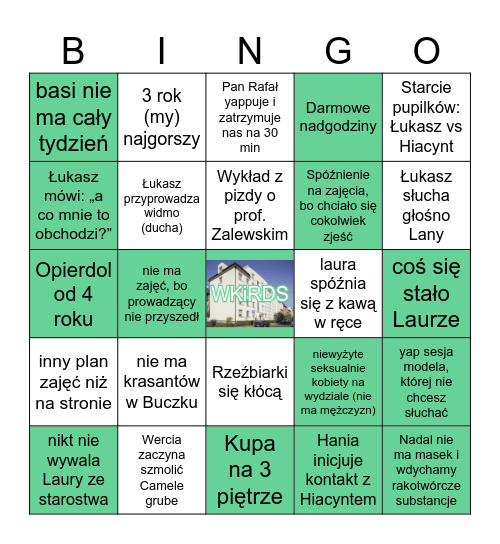 Akademia Rage Baitu Bingo Card