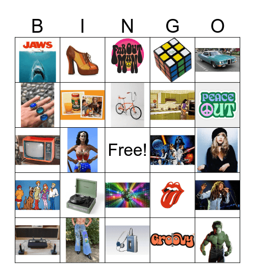 1970s Bingo Card