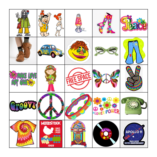 Groovy 60's Bingo Card