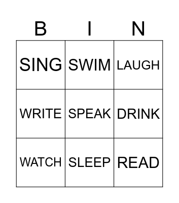PAST CONTINUOUS Bingo Card