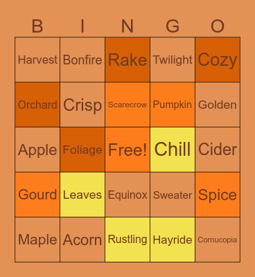 Ready for Fall! Bingo Card