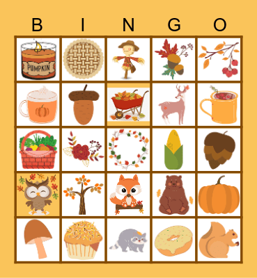 Fall Items Bingo Card