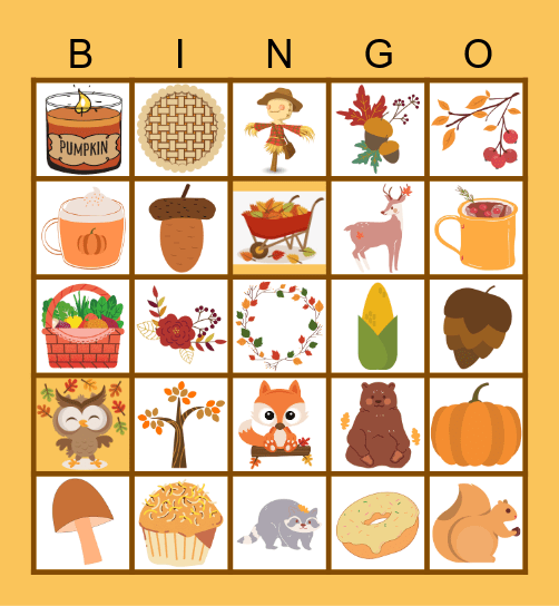 Fall Items Bingo Card