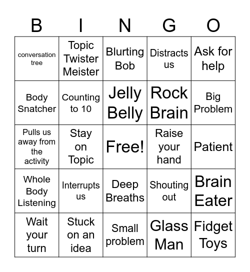 Superlex Bingo Card