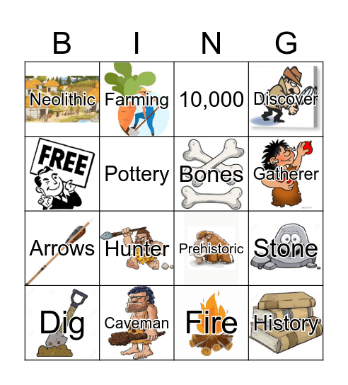 Stone Age Bingo Card