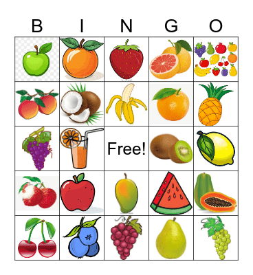 MHFruits BingoBJ Bingo Card