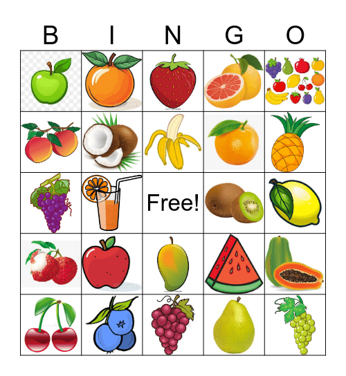 MHFruits BingoBJ Bingo Card