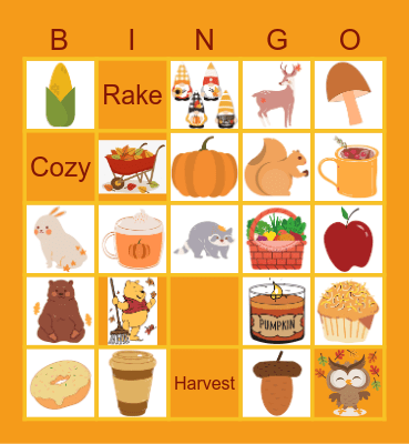 Fall Items Bingo Card