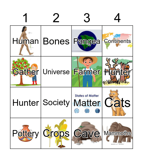 Prehistoric BINGPO Bingo Card