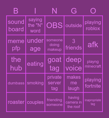 socialize discord Bingo Card