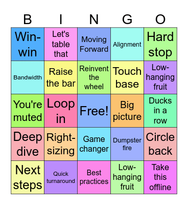 Office Jargon Bingo Card