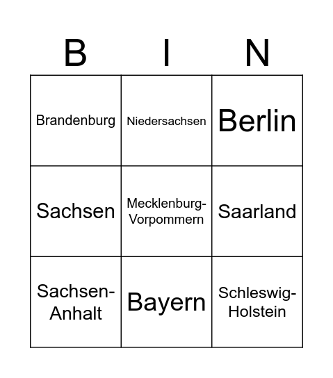Bundesland-Bingo Card