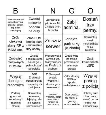 THE VVRR AND SOWIET BINGO - #1 FOVEM Bingo Card