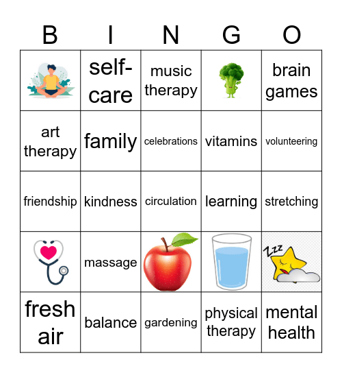 Brain Health Bingo Card