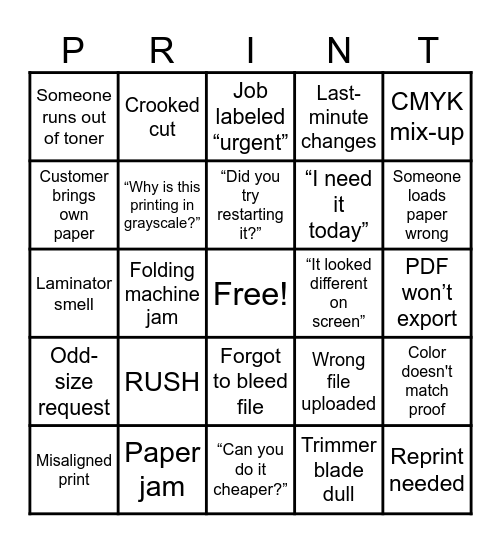 SSM BINGO Card