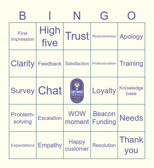 Customer Service Week 2025 Bingo Card