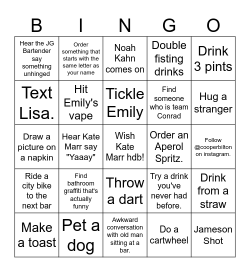 KATE MARR SUPER STAR Bingo Card