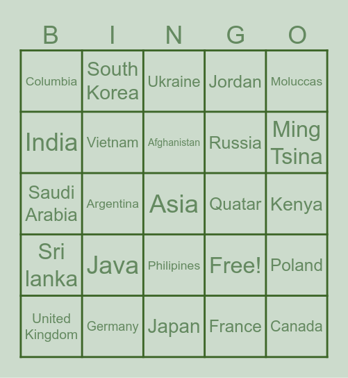 Salita ni Zheng he! Bingo Card