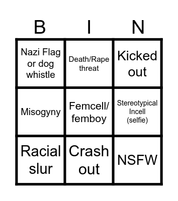 Incell discord bingo 3x3 Bingo Card
