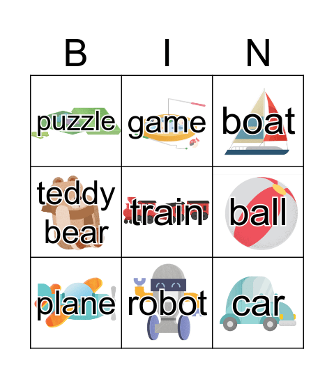 toys Bingo Card