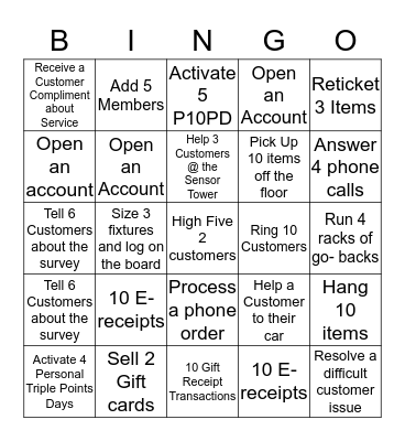 Salesperson Holiday Bingo Card