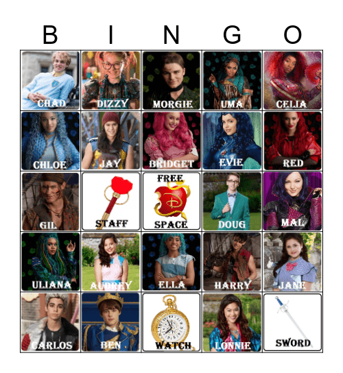 Descendants Bingo Card