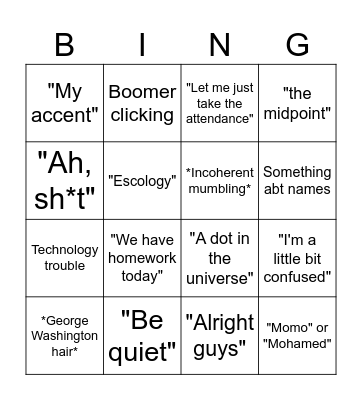 Mr Tralalero bingo Card