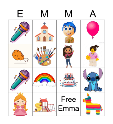 Emma Bingo 2 Bingo Card