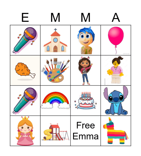 Emma Bingo 2 Bingo Card
