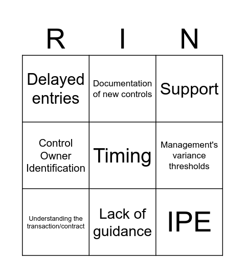 Project Constellation Challenges Bingo Card