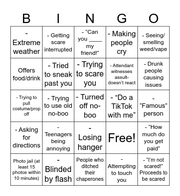 2025 haunt bingo Card