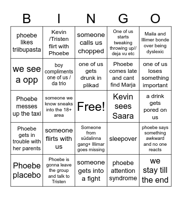 first party gang gang gang Bingo Card