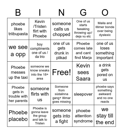 first party gang gang gang Bingo Card
