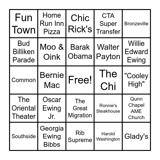 CHI-BINGO Card