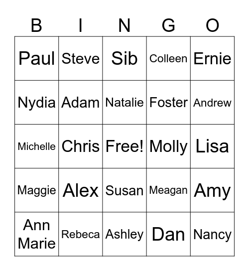 Best Wishes Bingo Card