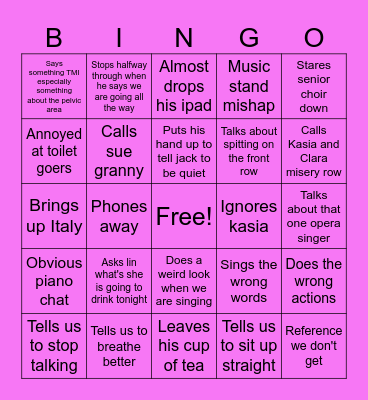 Dan Bingo Card