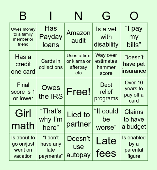 financial audit bingo Card