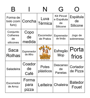 CHÁ BAR DOS NOIVOS - 28.09.2025 Bingo Card