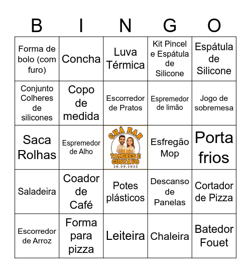 CHÁ BAR DOS NOIVOS - 28.09.2025 Bingo Card