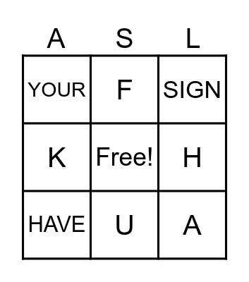 FIRST 99 SIGNS Bingo Card