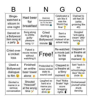 Thirty-fun Bingo! Bingo Card