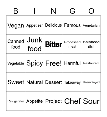 teen choices Bingo Card