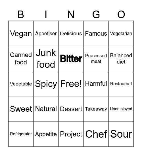 teen choices Bingo Card