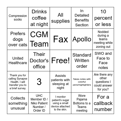 Masterminds Bingo Card